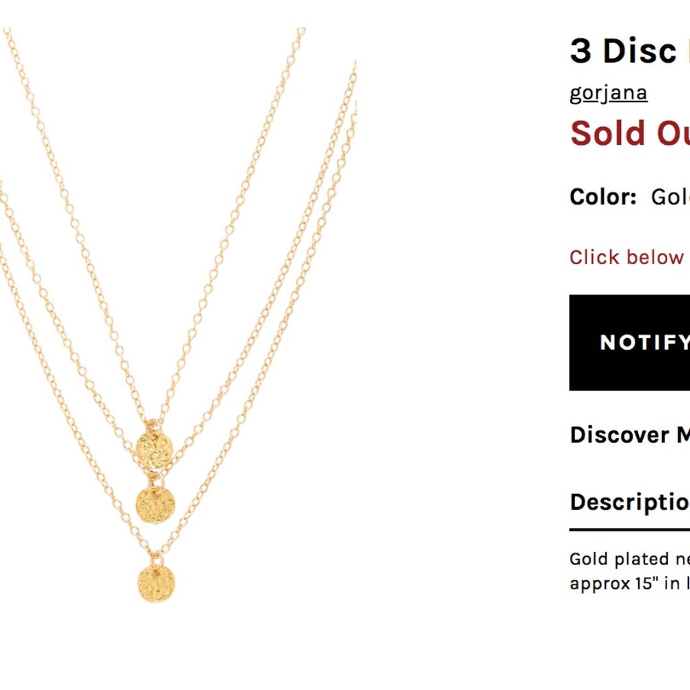 gorjana Gold disc necklace